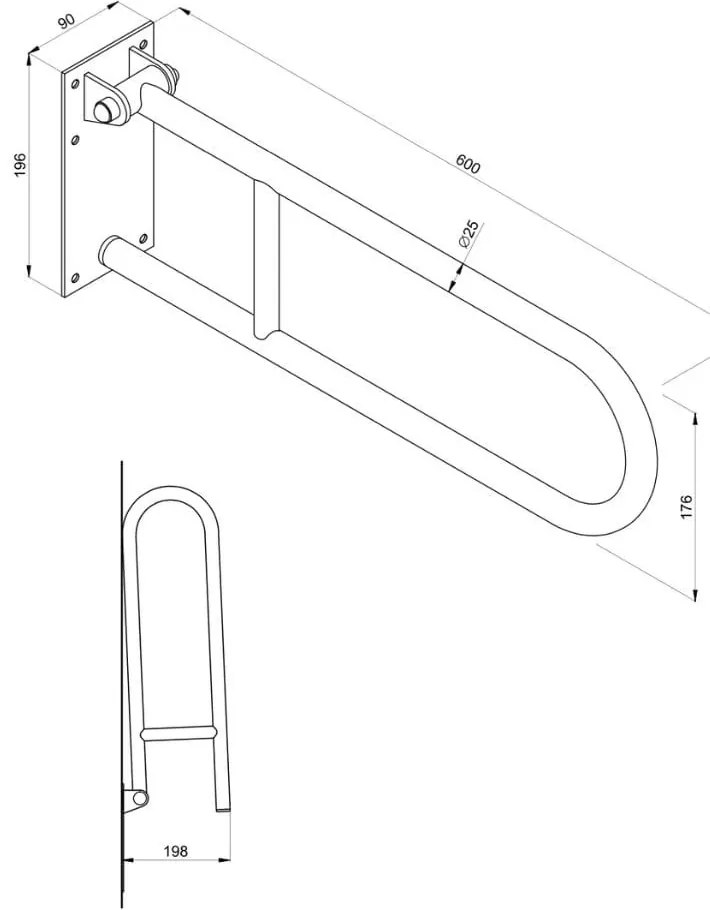 Uchwyt półokrągły uchylny czarny