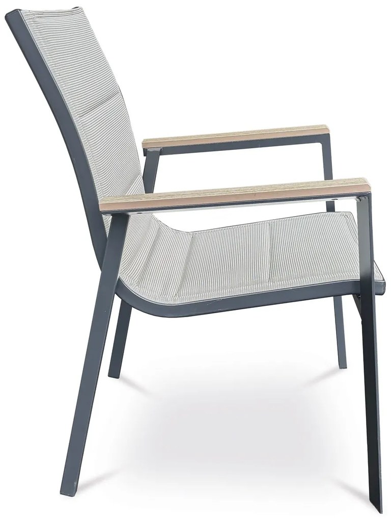Krzesło ogrodowe Autronic, aluminium, tkanina,beżowy, AZC-S1110 BK