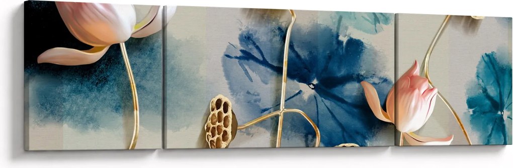 Obraz z kwiatami (170x50 cm)
