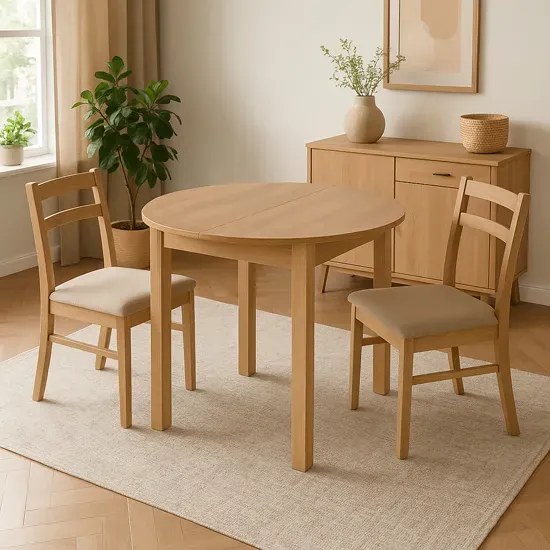 Biały okrągły stół rozkładany 102-142 cm A2-B47