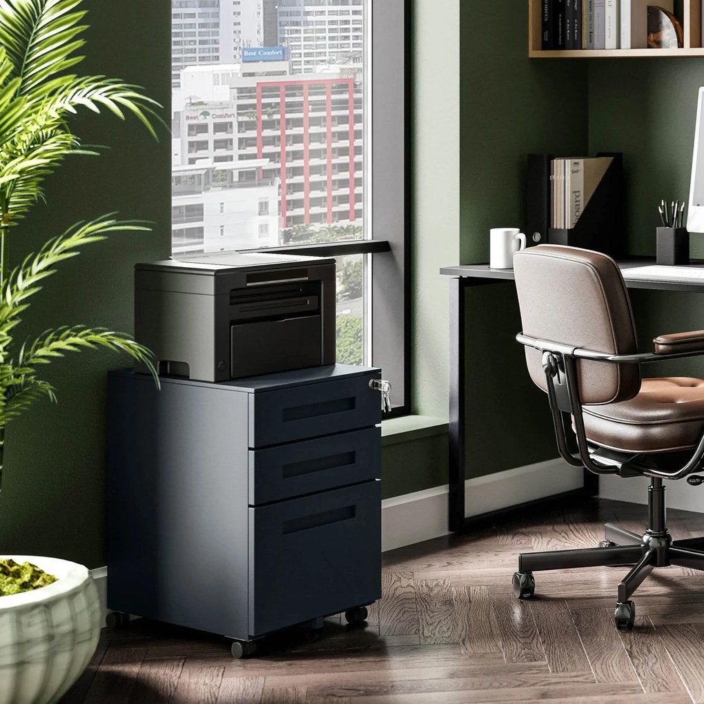 Kontenerek pod biurko KATE 390 x 600 x 500 mm, antracytowy