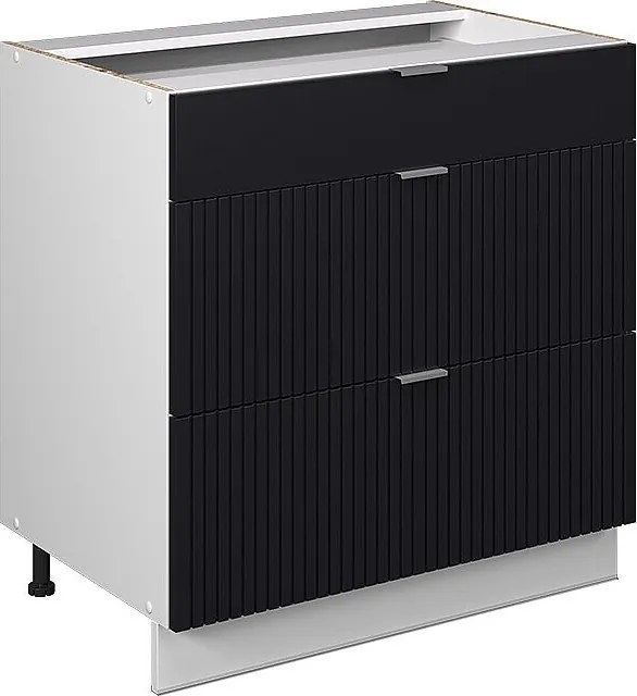 Szafka dolna do kuchni czarne paski 80x51.6x82 fame-line
