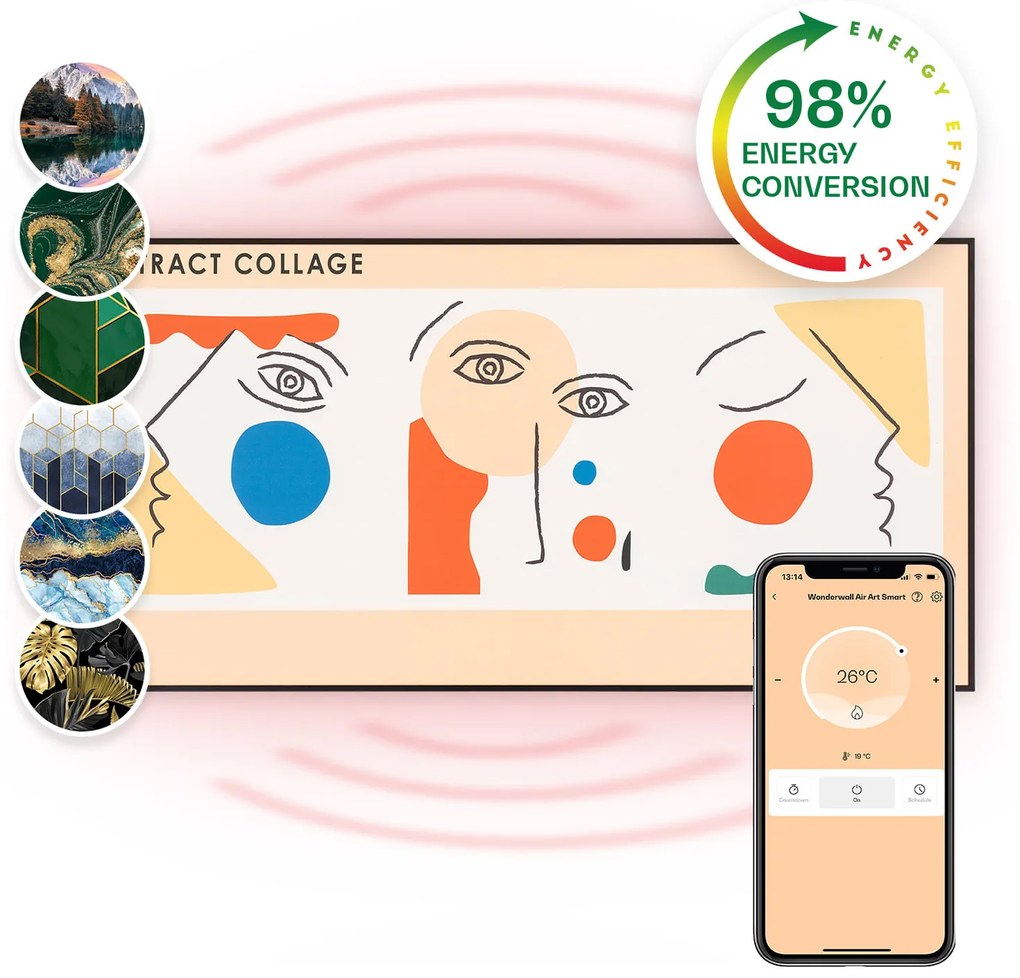 Klarstein Wonderwall Art Smart 700W 60x120cm Obraz na podczerwień Abstrakcyjny