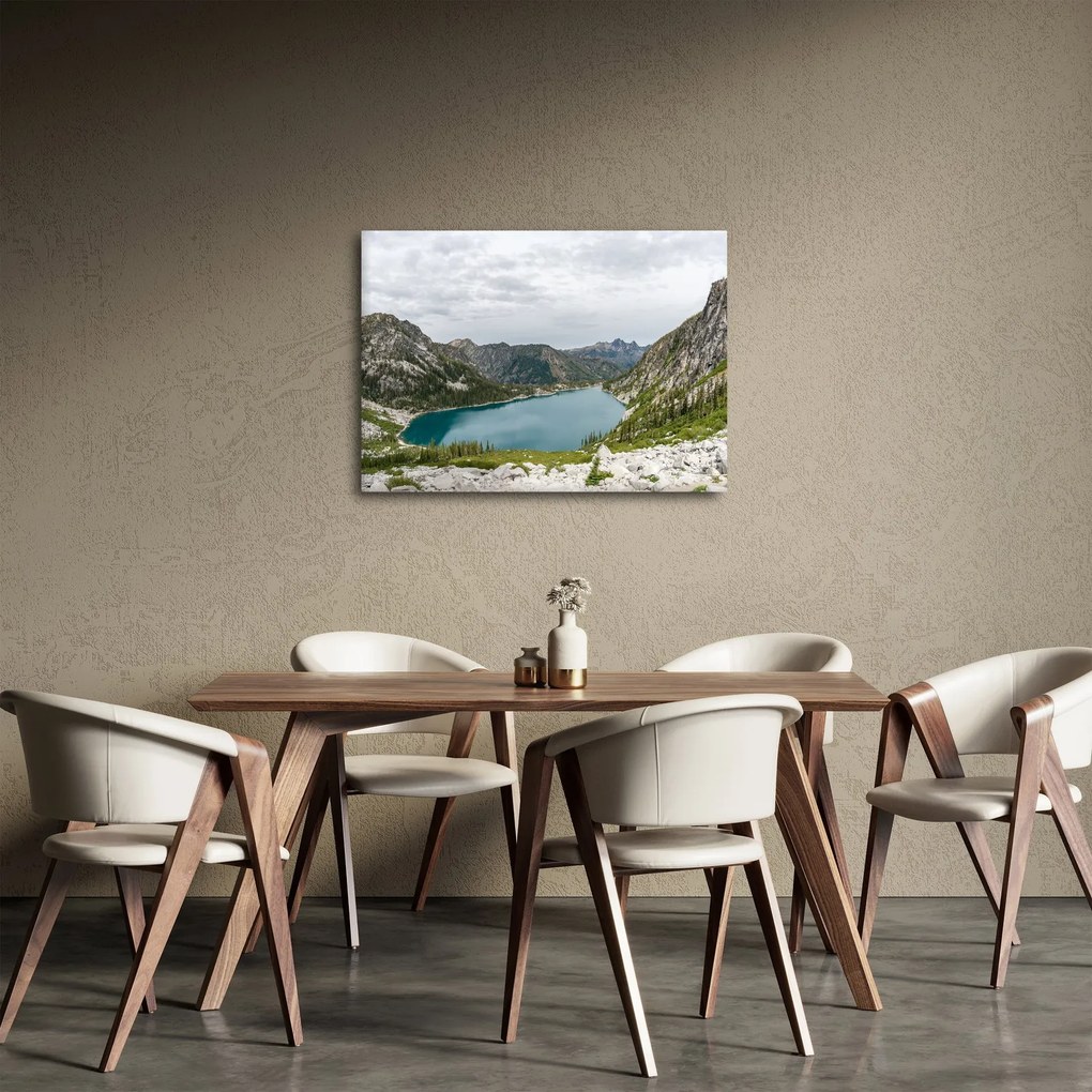 Obraz jeziora w górach (70x50 cm)
