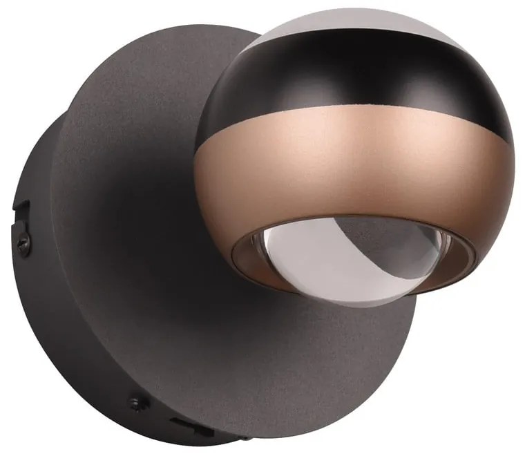 Kinkiet LED w czarno-miedzianym kolorze ø 10 cm Orbit – Trio Select