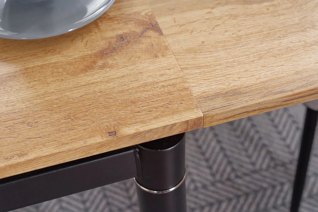 STÓŁ GD082 DĄB ARTISAN/CZARNY MAT 80(131)x80 SIGNAL