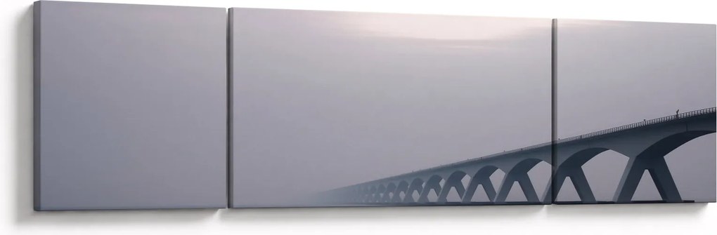 Obraz mostu we mgle (170x50 cm)