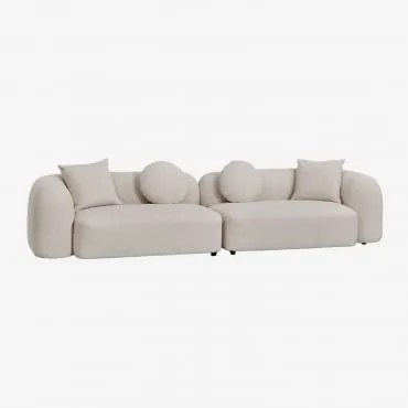 Modułowa Sofa 2-częściowa Z Tkaniny Chenille Coco Gruba Tkanina Szenilowa Biała - Sklum