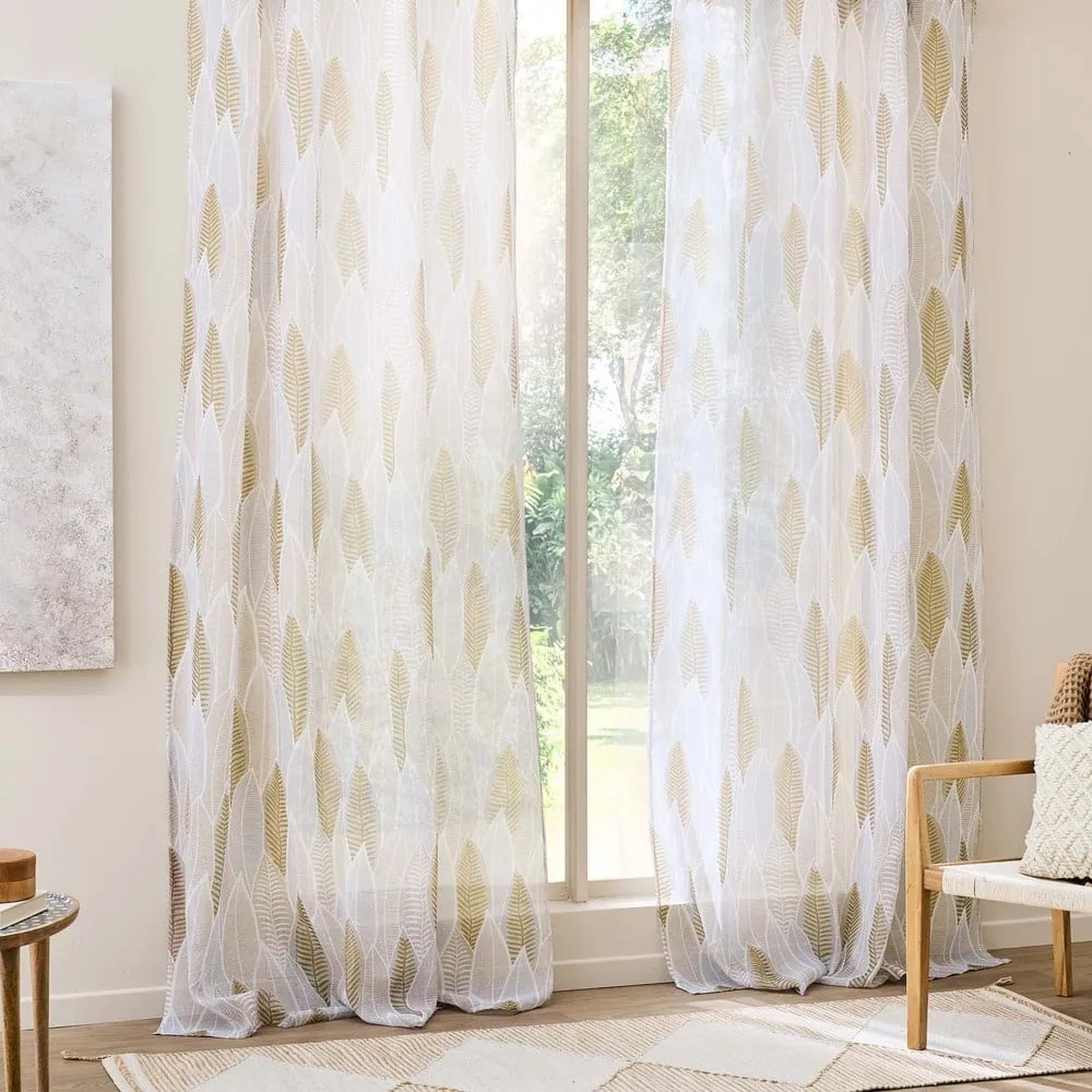 Beżowa firanka z woalu 140x240 cm Kim – douceur d'intérieur