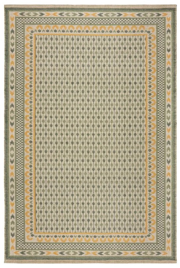 Zielony dywan z mieszanki juty 200x290 cm Mara Jute Border – Flair Rugs