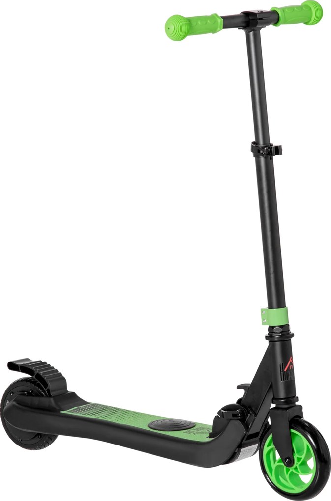 HOMCOM Elektryczna Hulajnoga 120W Motor, 6 km Zasięgu, max. 8 km/h, dla dzieci od 6 lat, Zielony+Biały