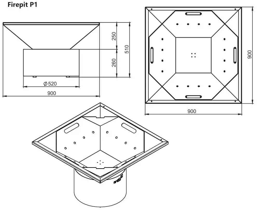 Artiss palenisko ogrodowe P1 corten