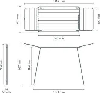 Suszarka na pranie w kolorze matowej czerni 18 m HangOn Too – Brabantia
