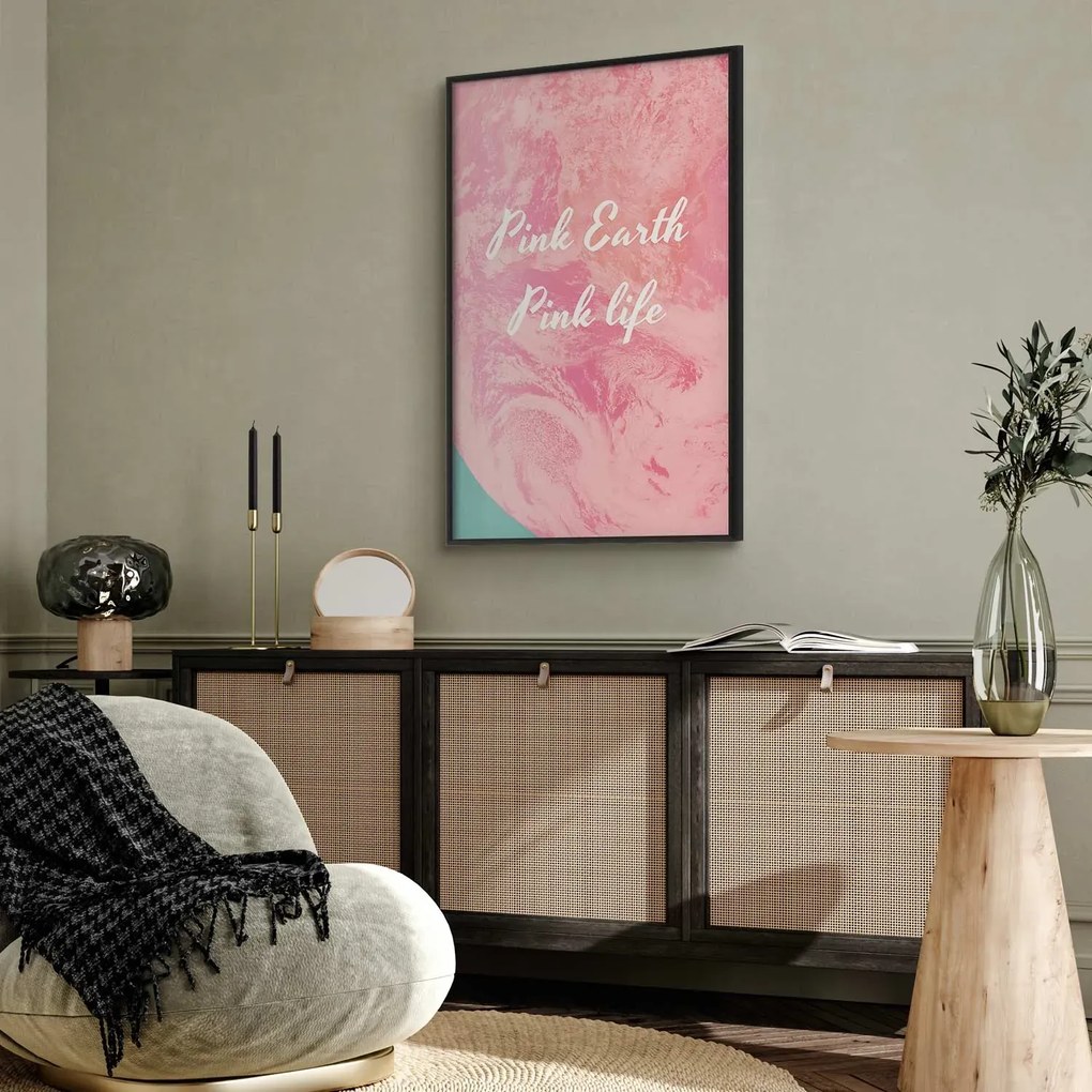 Plakat Pink Earth 40x60 cm z ramą czarną bez marginesu ARTGEIST B