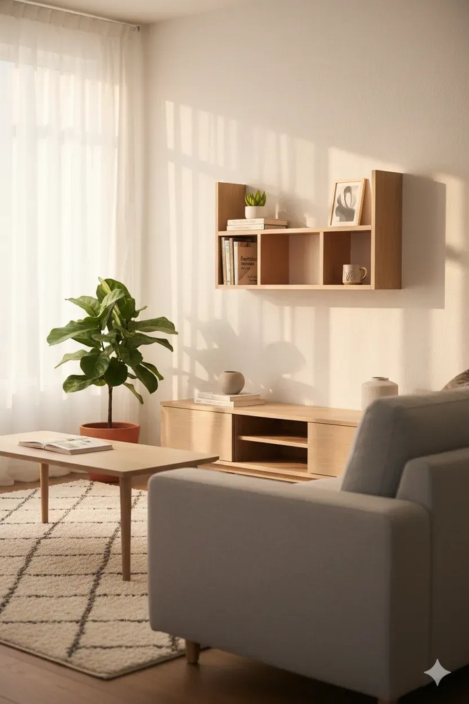 Czarna Minimalistyczna Półka Wisząca F6-L22