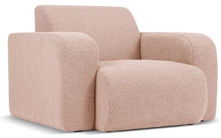 Różowy fotel z materiału bouclé Molino – Micadoni Home