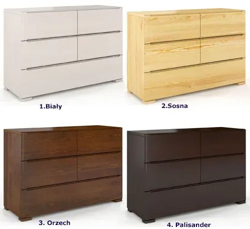 Komoda drewniana 5 szuflad Inca 4S - Biały mat