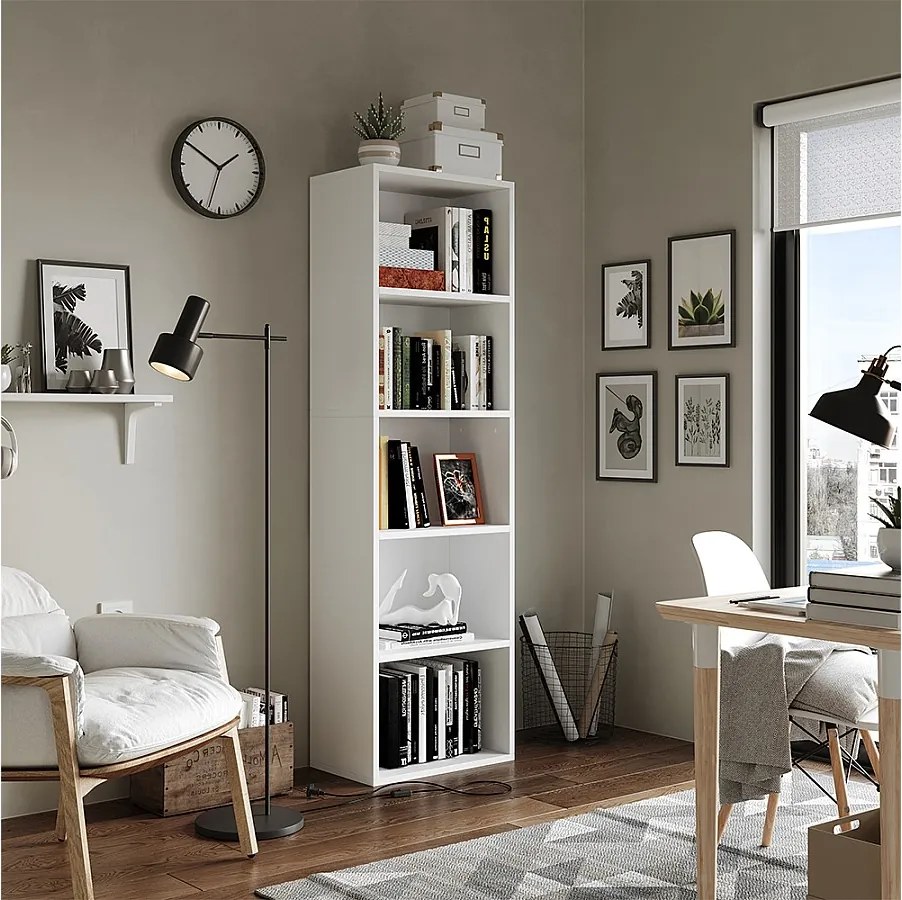 Półka na książki biały 40x24x132 bob