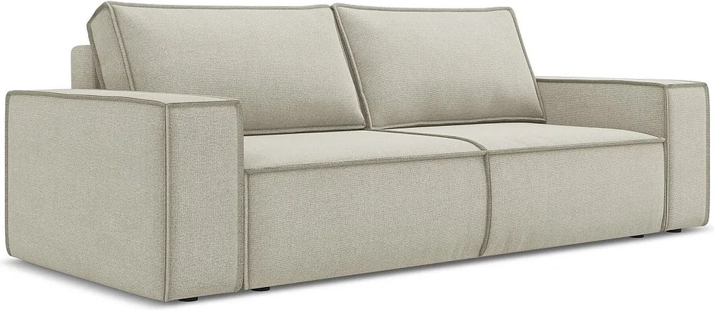 Kanapa 3-osobowa z funkcją spania - z tkaniny strukturalnej - jasny beż - KIMO