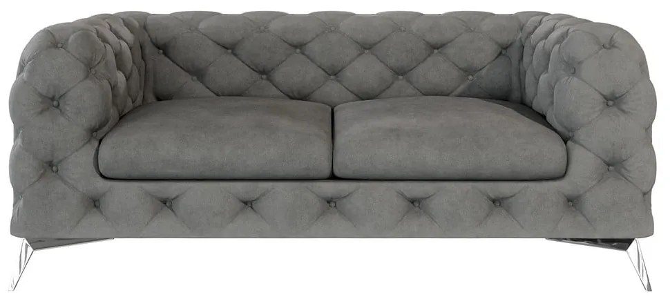 Szara aksamitna sofa 185 cm Chelsea – Ropez
