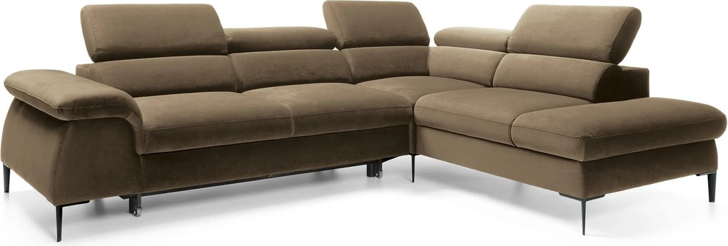 Masseno Narożnik MESTO z funkcją spania i pojemnikiem na pościel Narozniki L, Rozkładana sofa - Zielony, VOGUE 10