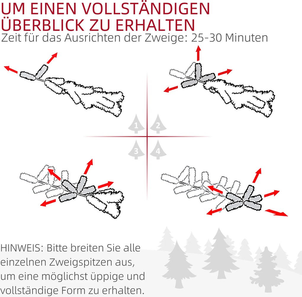 HOMCOM Sztuczna Choinka, z efektem śniegu i szyszkami, realistyczna, odporna na płomień, metalowa podstawa, 180 cm, Zielona | Aosom PL
