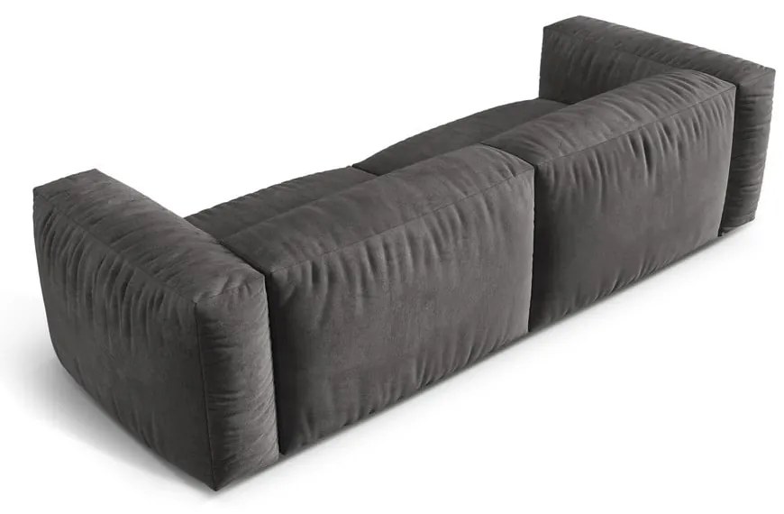 Szara aksamitna sofa modułowa 240 cm Martina – Micadoni