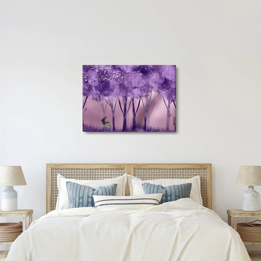 Obraz - Jeleń w magicznym lesie (70x50 cm)