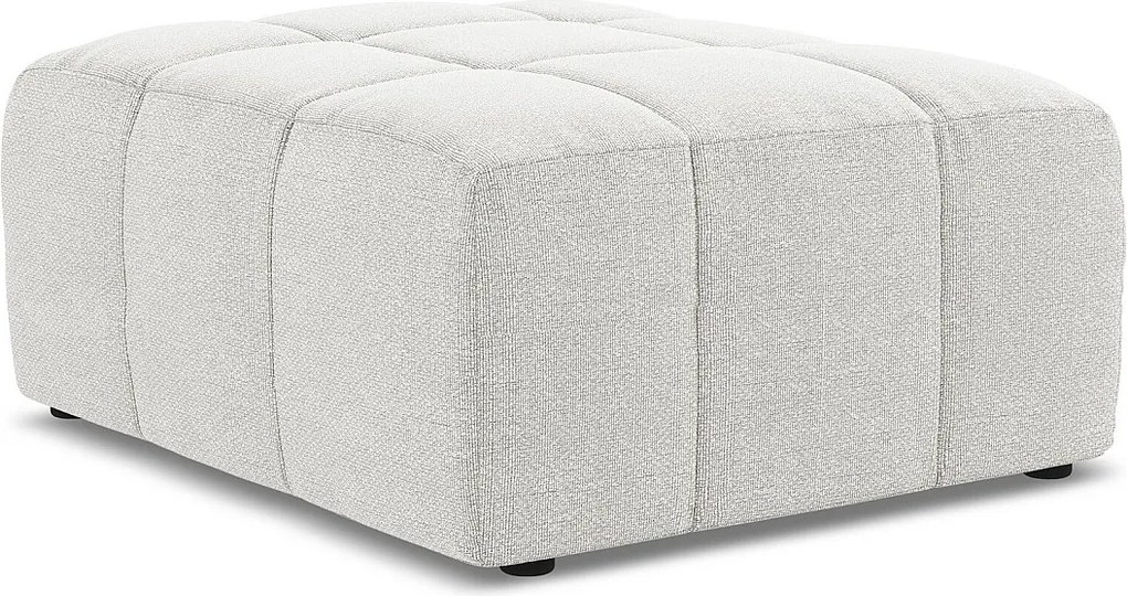 Pufa - z tkaniny bouclé - biały - ALOHA