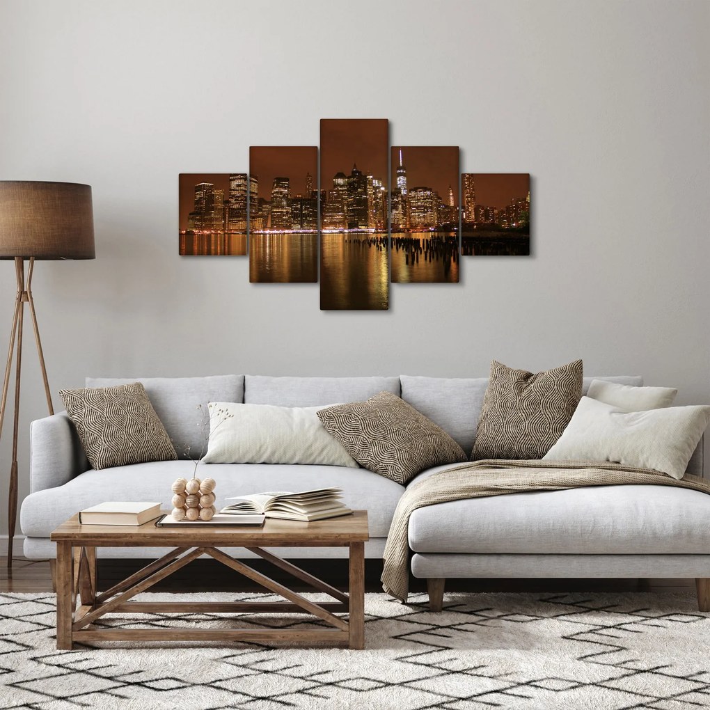 Obraz miasta nocą (125x70 cm)
