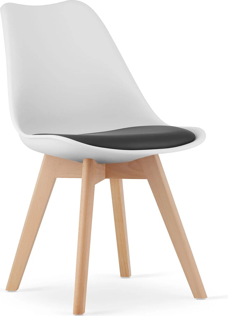 PROMOCJA Biało-czarny krzesło BALI MARK z bukowymi nogami II. gatunek