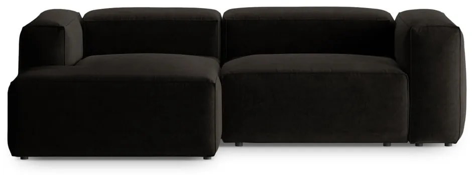 Czarny narożnik (lewostronny/z szezlongiem) Bergamo – Cosmopolitan Design
