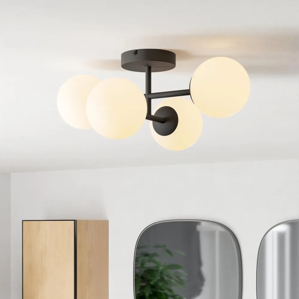 Eglo 902094 - LED łazienkowy przysufitowy żyrandol CASTROVIDO 4xG9/4,2W/230V IP44 czarny