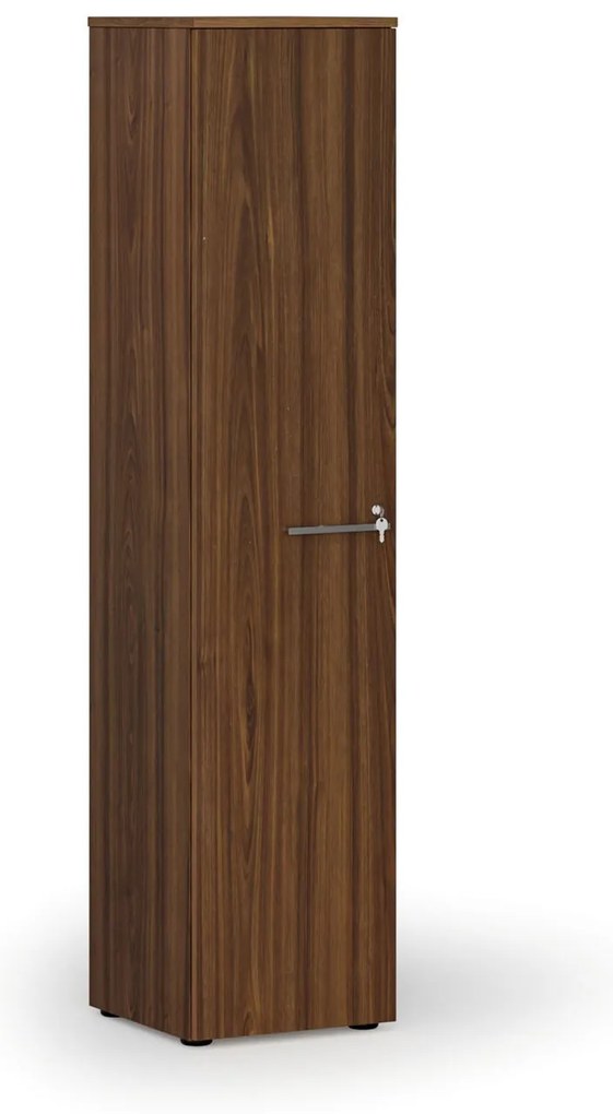 Szafa biurowa wąska PRIMO WOOD, 1781 x 400 x 420 mm, orzech