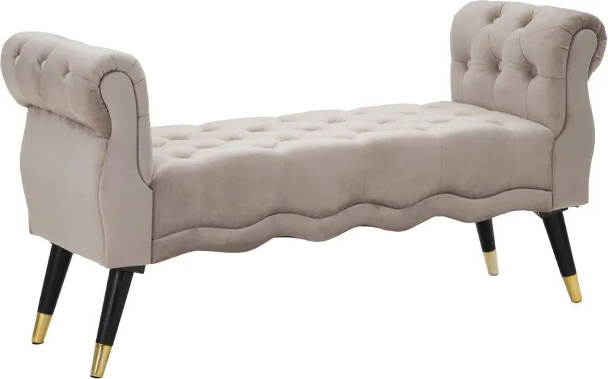 Szarobrązowa aksamitna ławka Paris – Mauro Ferretti