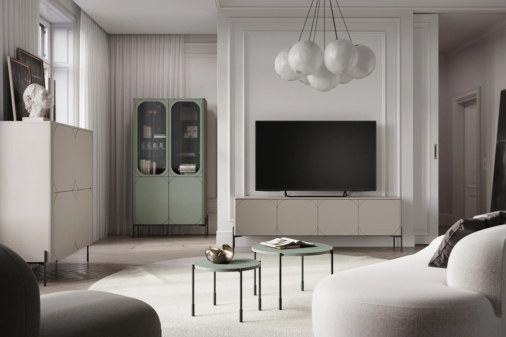 Witryna Sonatia 100 cm czterodrzwiowa - oliwka