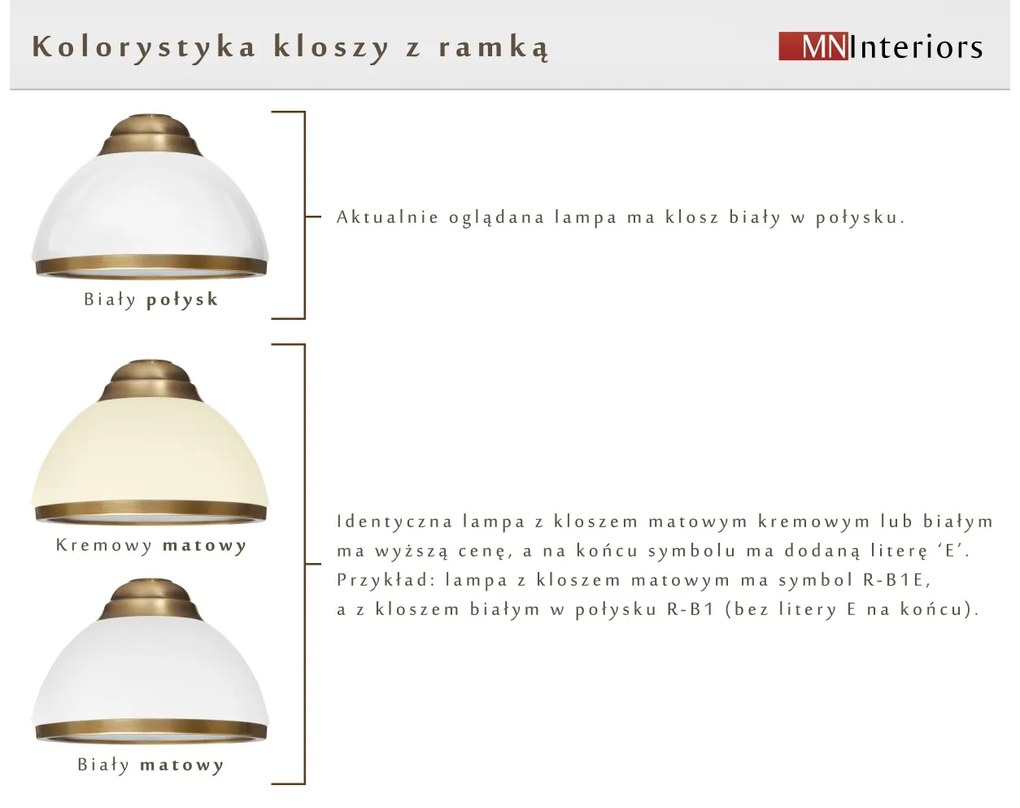 Lampa mosiężna z 1 kloszem R-S1PM