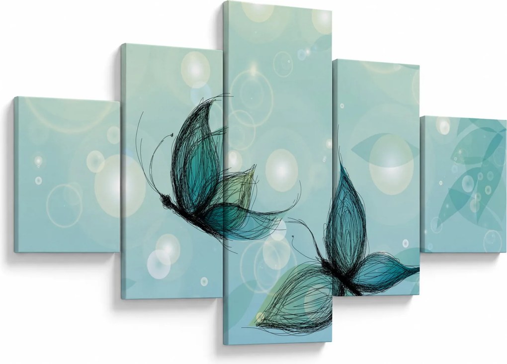 Obraz - Niebieskie motyle (125x70 cm)