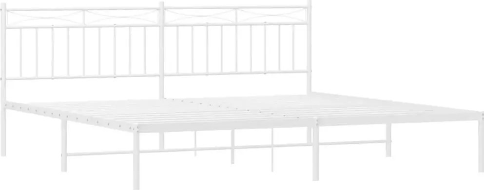 Białe metalowe łóżko małżeńskie 200x200 cm B5-S14
