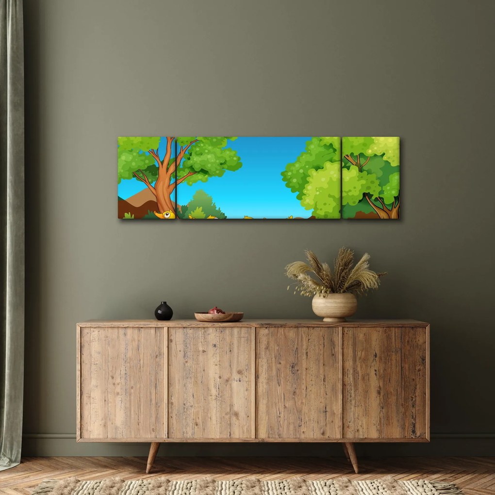 Obraz - Wesołe kaczątka (170x50 cm)
