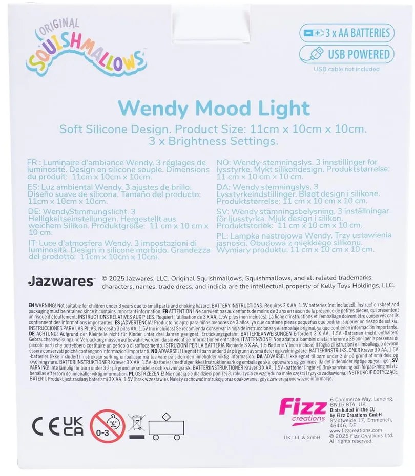 Zielona dziecięca lampka nocna Fizz Wendy – SQUISHMALLOWS