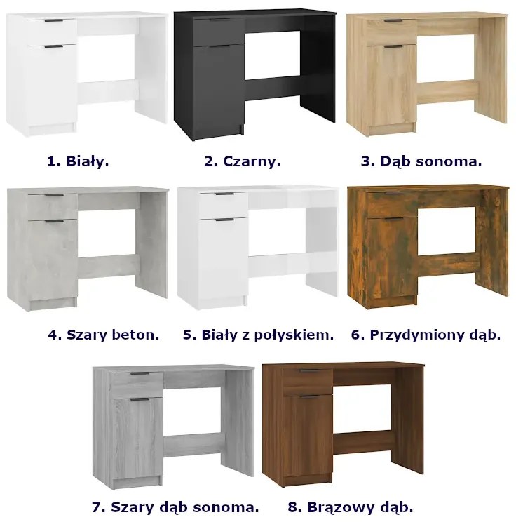 Minimalistyczne biurko w kolorze przydymionego dębu F9-P59