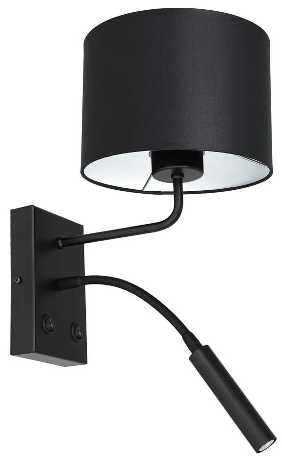 Lampa ścienna ARDEN 1xE27/60W + 1xG9/8W/230V czarno-biała