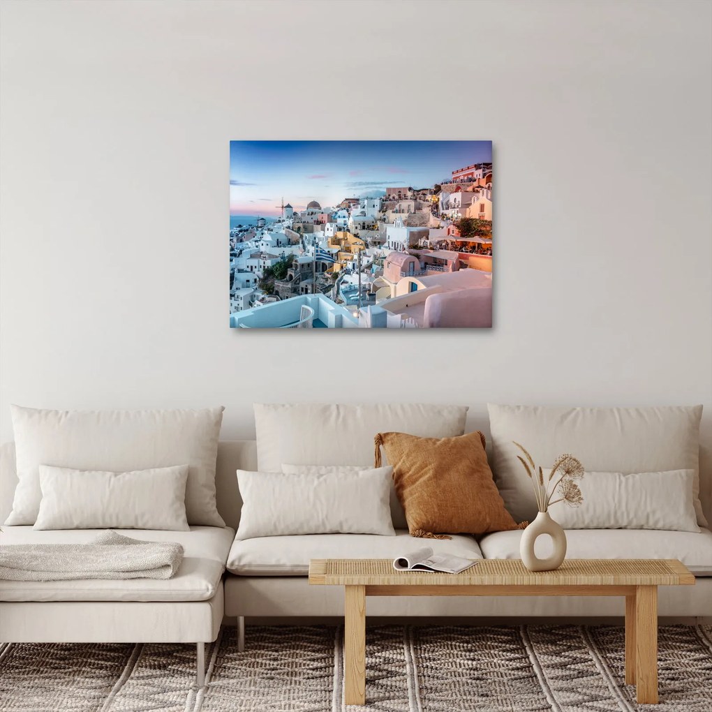 Obraz - Zmierzch na Santorini (70x50 cm)