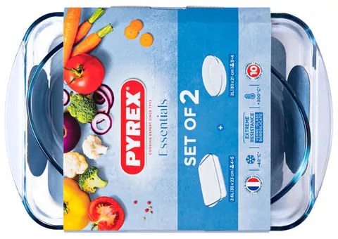 Zestaw szklanych naczyń żaroodpornych Pyrex, 2szt., 2,7 l + 2,2 l