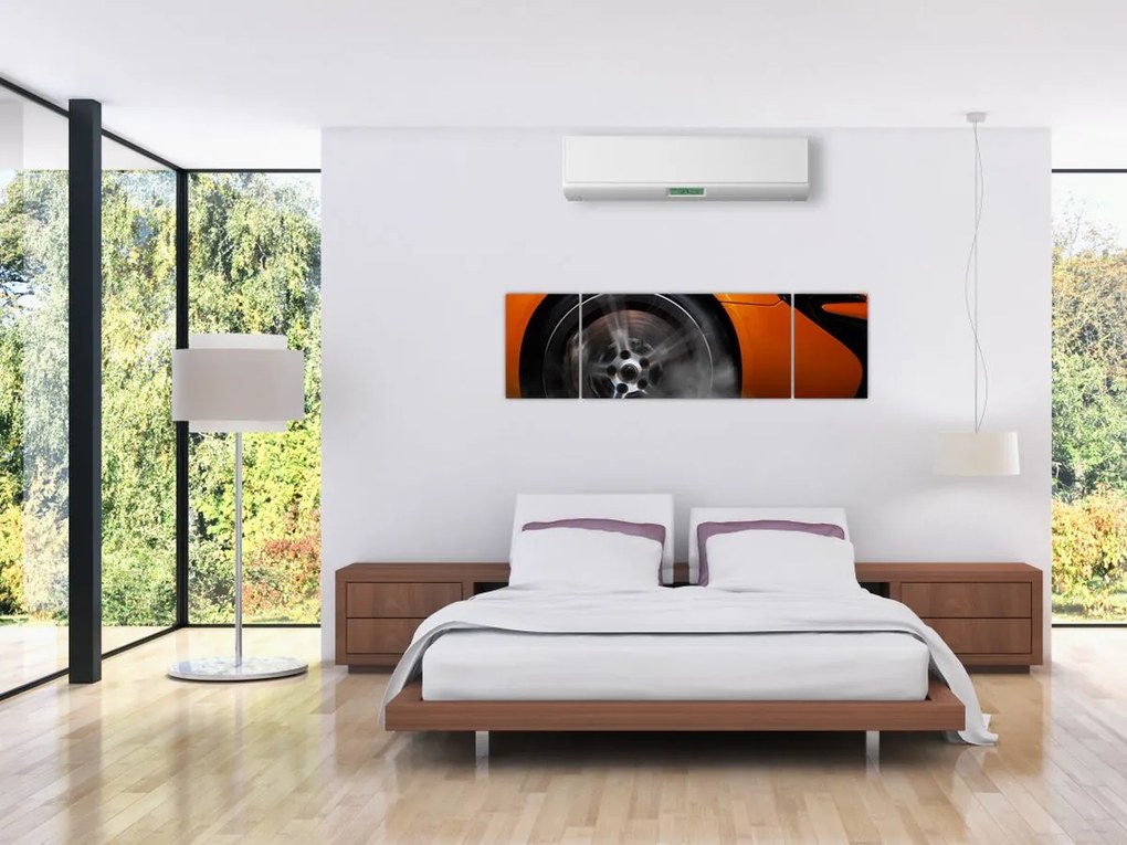 Obraz - Pomarańczowy samochód sportowy (170x50 cm)