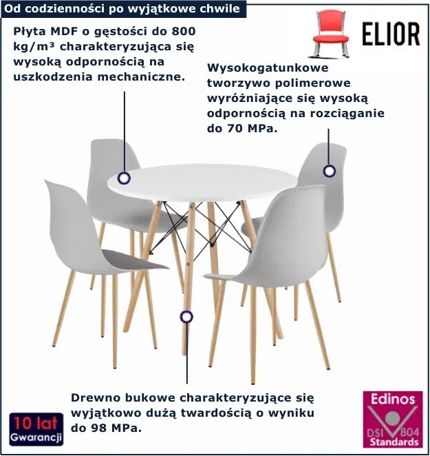 Zestaw stół z szarymi krzesłami Z4-S63