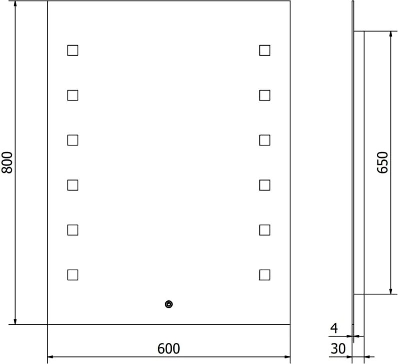 Mexen Ner lustro łazienkowe podświetlane 60 x 80 cm, LED 6000K, antypara - 9809-060-080-611-00