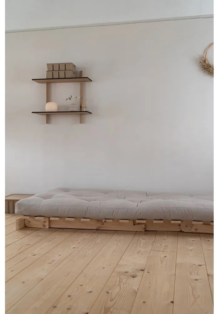 Szarobeżowy rozkładany lniany fotel Roots Carob – Karup Design