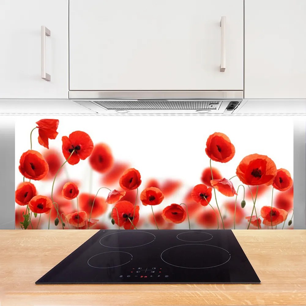 Szkło Dekoracyjne do Kuchni Pole Czerwonych Maków